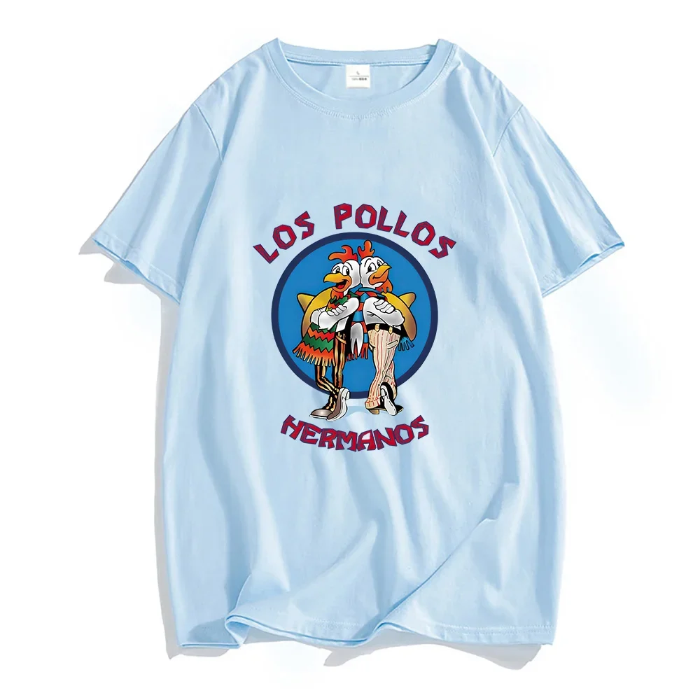 Los Pollos Hermanos T-shirt 100% Cotton T Shirt Men/women Summer Casual Shirts Cartoon Graphic Tshirt Prevalent Manga Clothes