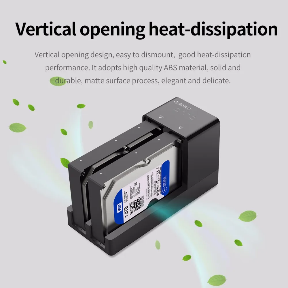 محطة إرساء ORICO 2 Bay HDD مع محطة إرساء القرص الصلب غير المتصلة SATA إلى USB 3.0 لحقيبة القرص الصلب مقاس 2.5/3.5 بوصة #2