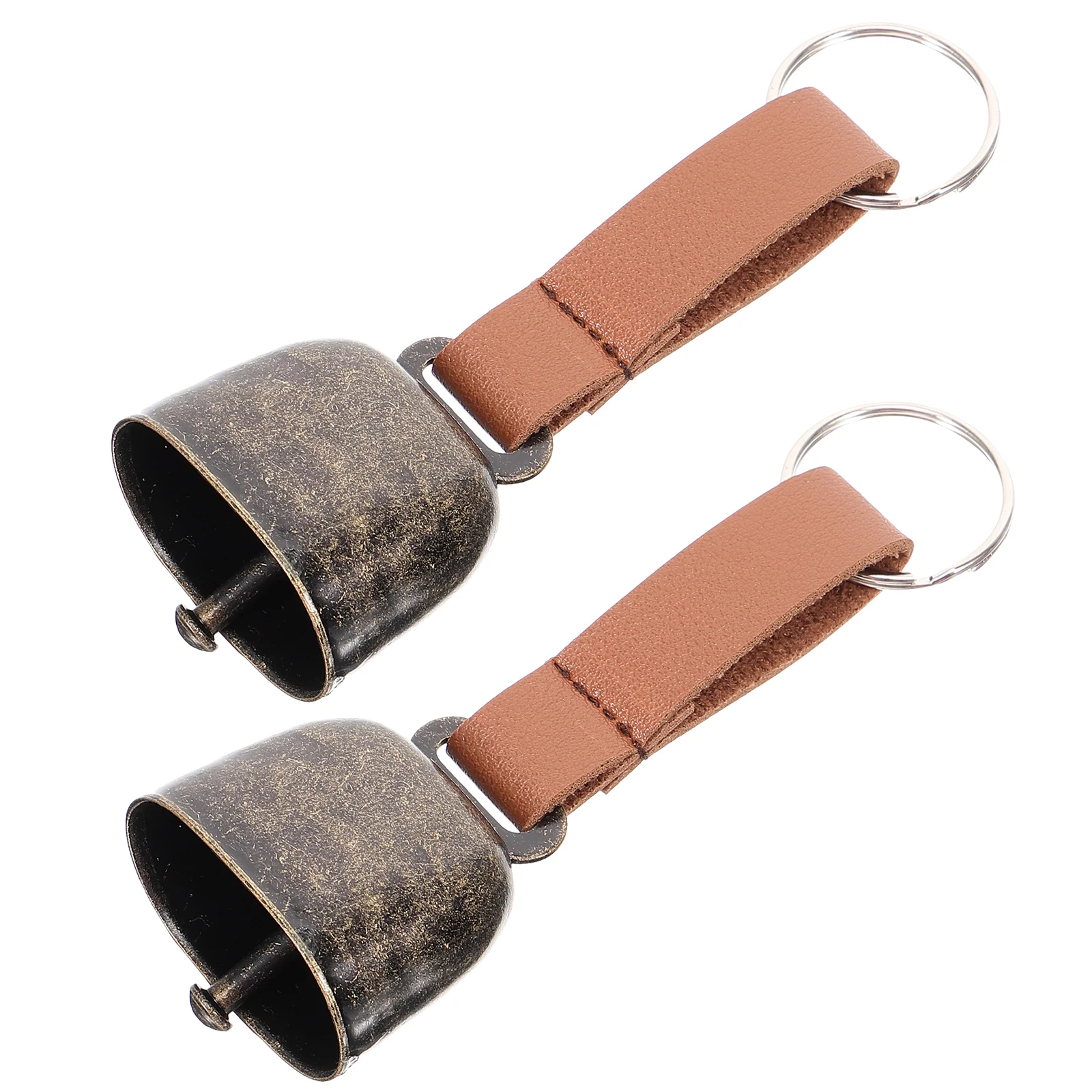 2 Pcs Brass Bell Bear Repelling Child Carabiner Wireless Door Metal Whistle Bells for Hiking