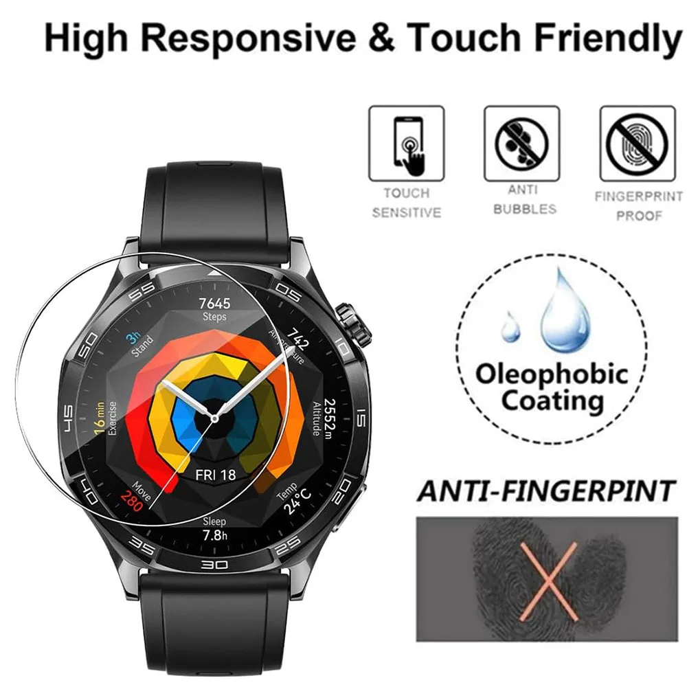 3PCS Screen Protector Tempered Glass For Huawei Watch GT 5 Pro 46mm Protective Film Anti-Scratch Clear HD 2.5D 9H Premium Films