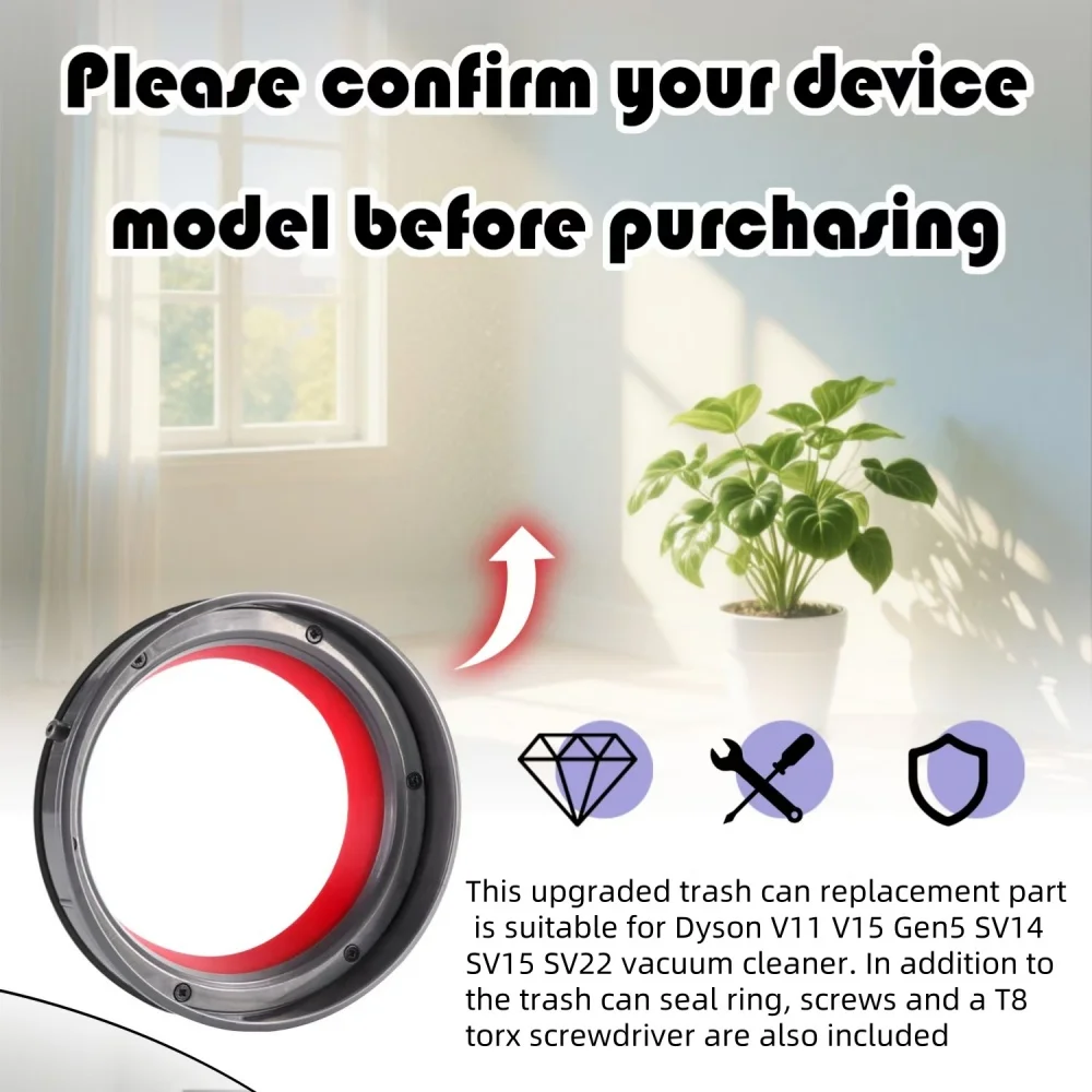 Upgraded Reinforced Seal Compatible with Dyson V11 V15 Gen5 SV14 SV15 SV22 Vacuum Cleaner Canister Replacement Accessories
