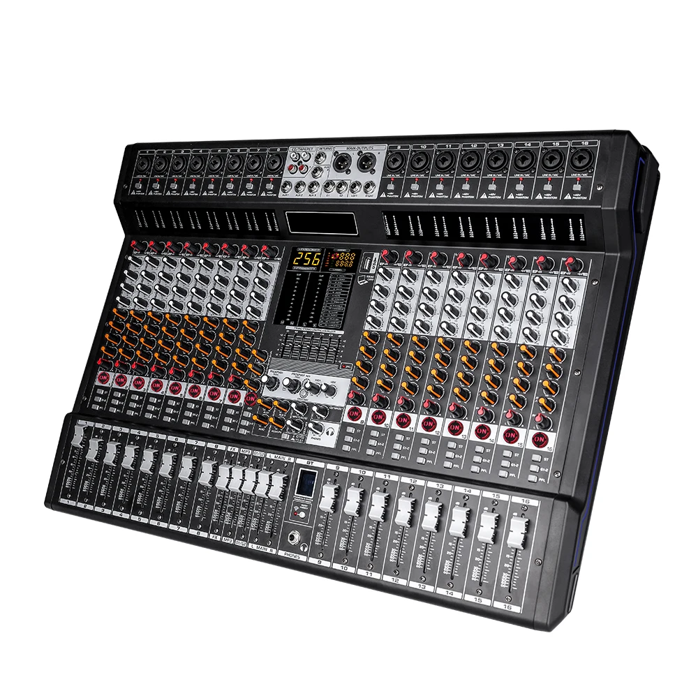 EIF X16 16-Channel Stainless Steel Audio Mixing Console Built-in Effects Full EQ USB Input High Quality Professional Music Mixer