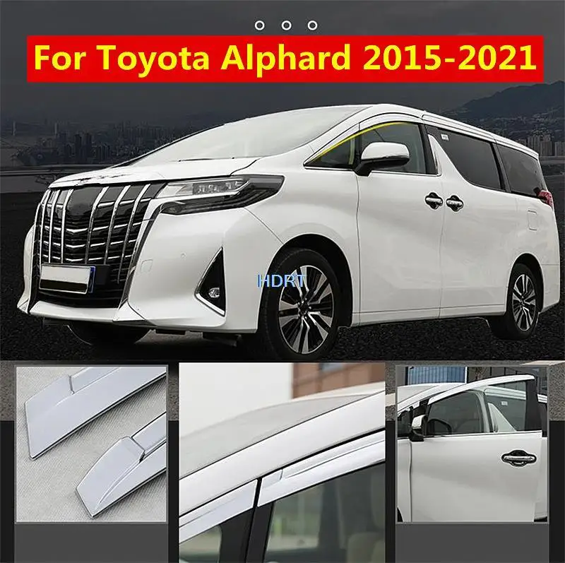 

Rain Deflector Sticker For Toyota Alphard 2015-2021 Car Window Visors ABS Chrome Sun Rain Guard Awning Shield Vent Shade Cover