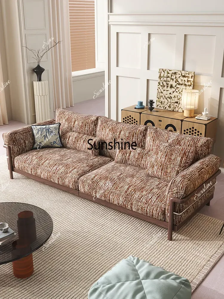 

Medieval living room straight row removable chenille fabric sofa