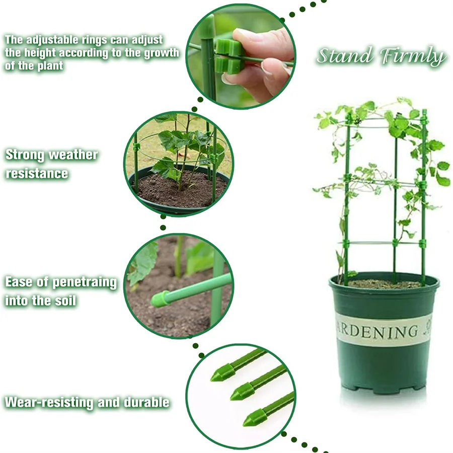 3 szt. Stojak na kwiaty, żelazny pierścień, podpora kwiatowa, roślina doniczkowa, winorośl stała, stojak na winorośl wspinaczkową, opakowanie