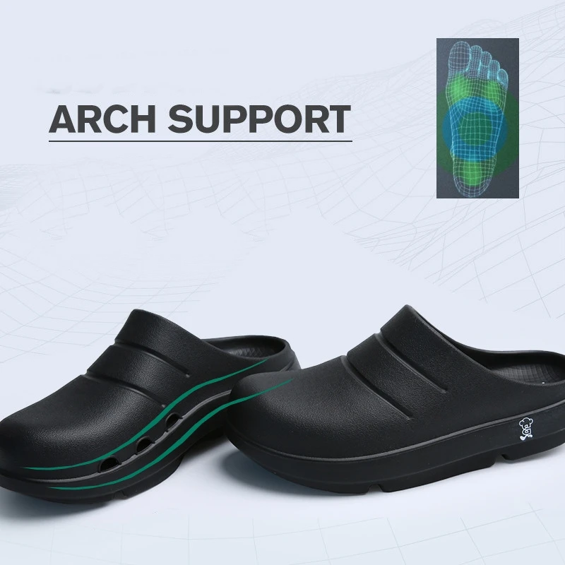 Men Women Slipper Arch Support Slide Close Toe Leisure Shoes Chef Shoes