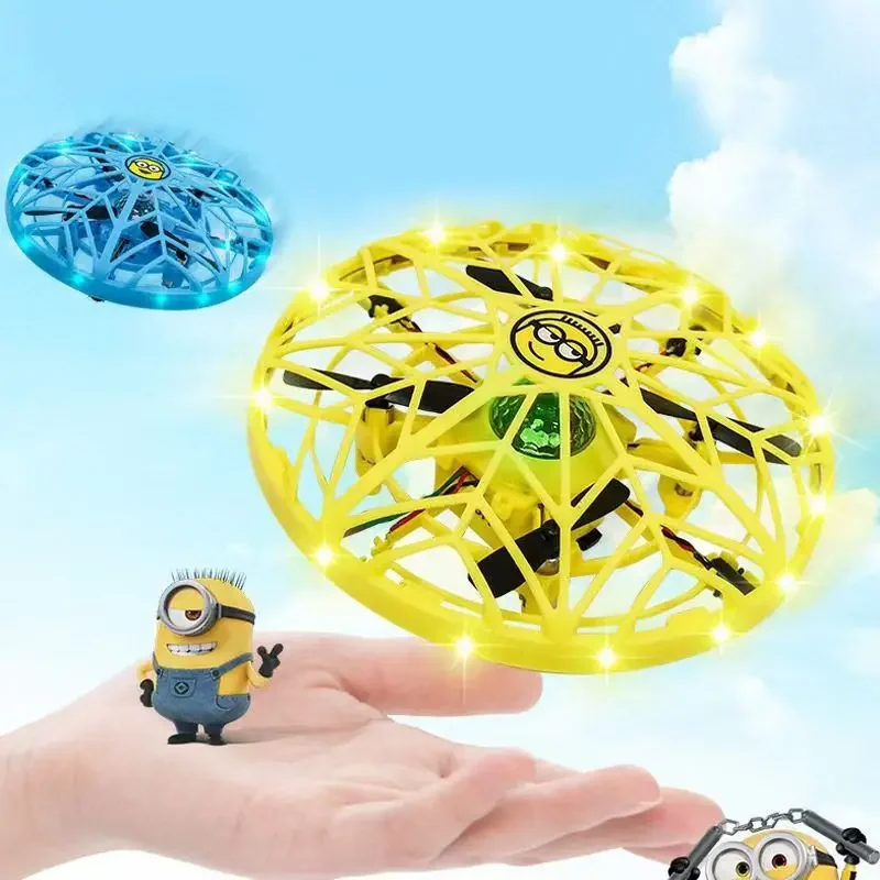 Minions Anime Gesture Sensing Aircraft Suspended Children's Toy Personalized Remote Control Drone Children's Flying Toy Gift