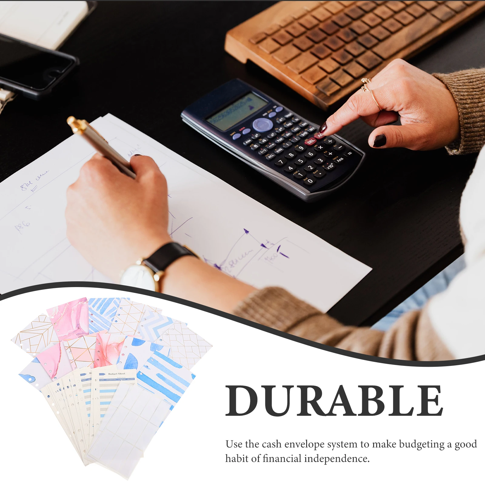 

1Set Cash Thick Paper for Financial Independence Portable Money Management Organizer with