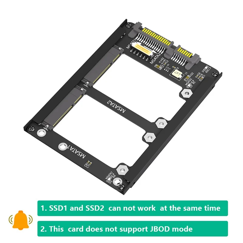 AEE7-Dual Msata SSD a SATA III de 2,5 pulgadas con soporte de marco: conserva el SSD MSATA como unidad SATA de 7 mm y 2,5 pulgadas