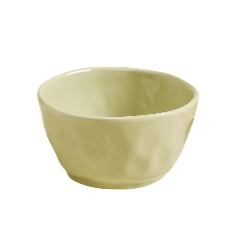 Cream Style 4.7-inch Bowl Household Round Rice Bowl Simple and Creative Solid Color Ceramic Bowl and Tableware