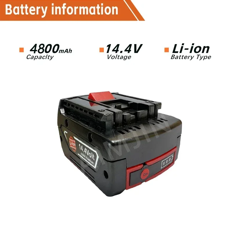 

14.4V 4800mah Rechargeable Lithium-ion Battery Suitable for Bosch BAT607G, BAT614G and Other Power Tools