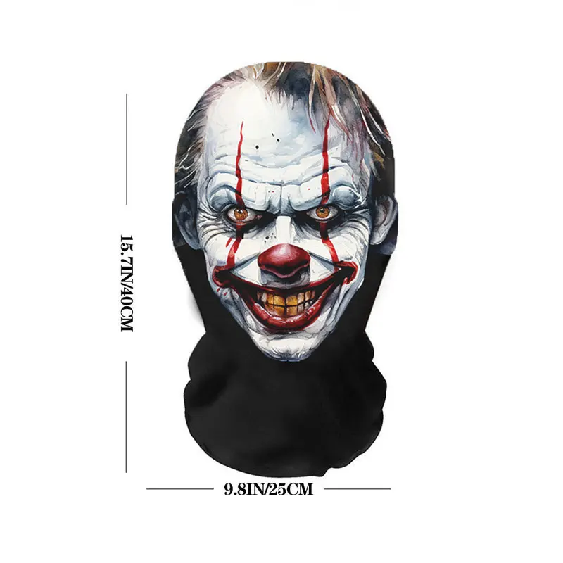 Halloween Terror Masks Terrifying Joker Vampire Skull Printed Elastic Mesh Face Mask Funny Party Cosplay Props Head Cover