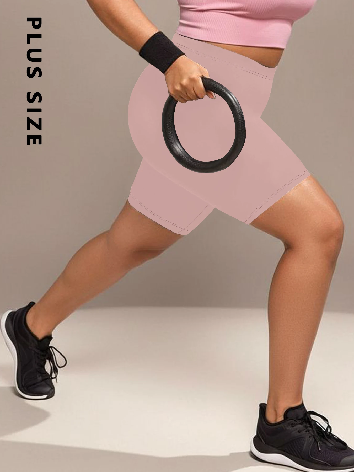 

Шорты для женщин больших размеров, супермягкие, с высокой эластичностью, непрозрачные, для тренировок, бега, йоги, спортивные, длина штанины 6 дюймов