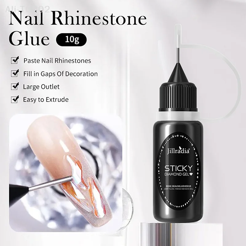 กาวติดเล็บปลอมแบบซุปเปอร์สตรอง 10 มล. สำหรับตกแต่งเล็บ 3 มิติ ไม่ต้องเช็ดขอบ เจลซีลขอบ กาวติดเล็บ