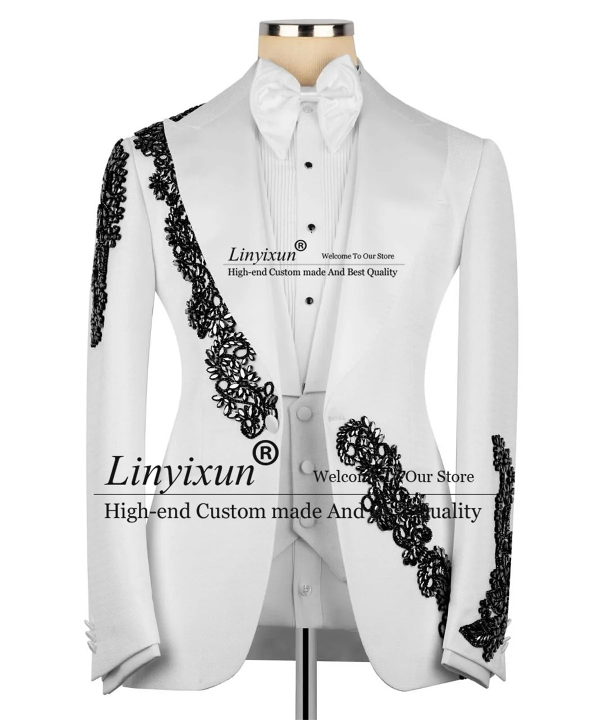 

Мужские костюмы с блестящими драгоценными камнями и кристаллами, комплекты из 3 предметов, мужской пиджак для выпускного вечера, индивидуальный пиджак с остроконечными лацканами, Ropa hombre, облегающие свадебные смокинги для жениха