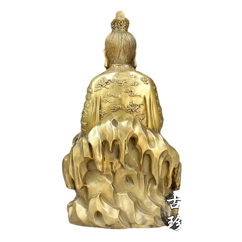 Chinese Brass Taoism Founder Laotse LaoJun Laozi Immortal God Sit Stone Statue