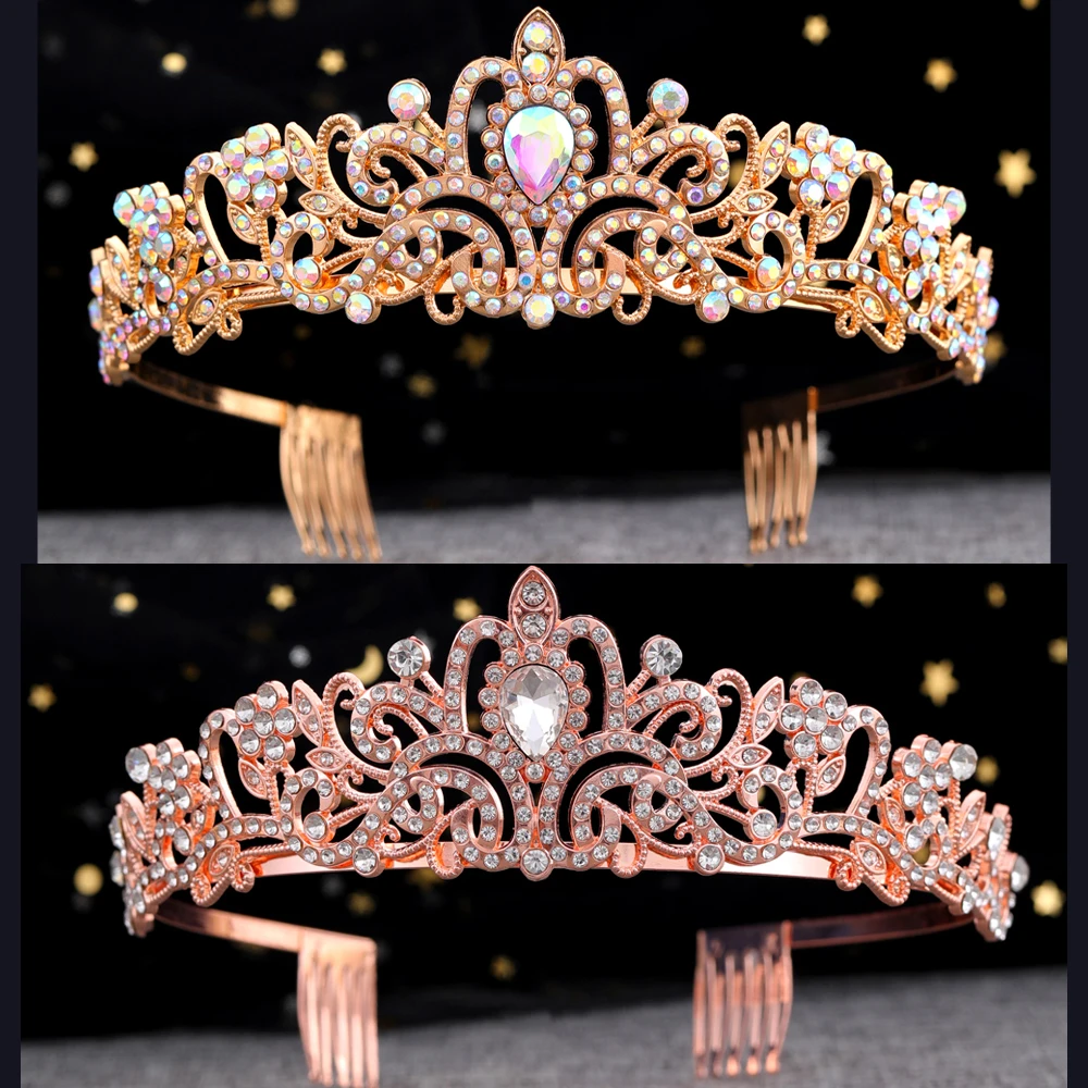 Luxury Wedding Party Accessiories Princess Crystal Crown Headband for Women Girls Bridal Prom Crown Headdress Jewelry Tiara