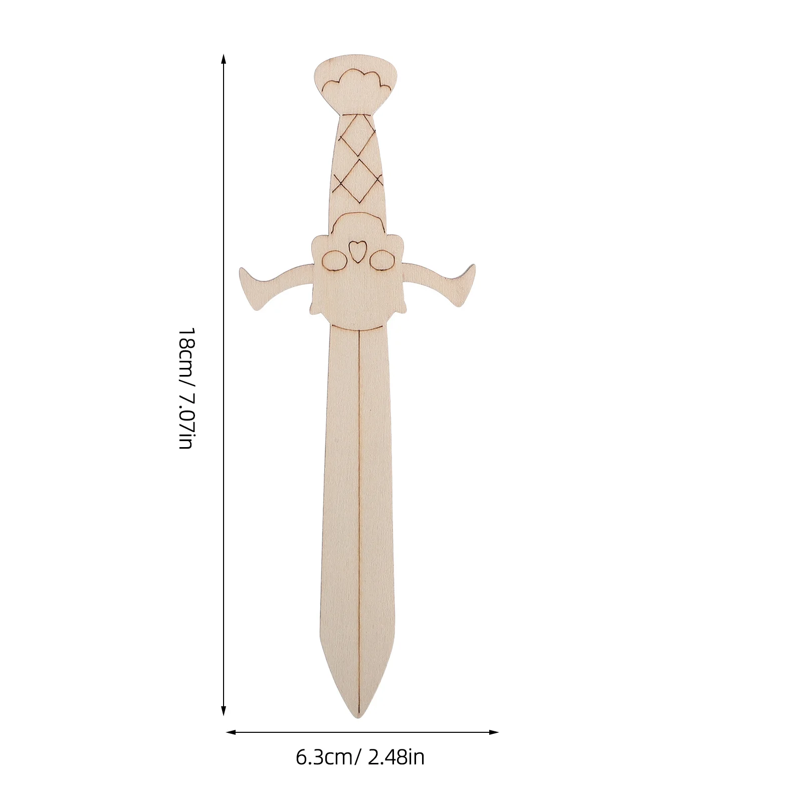 Épée de Pirate en bois, artisanat, bricolage, tranches de bois inachevées à peindre pour enfants, peinture, ornements suspendus, décorations de fête, 20 pièces