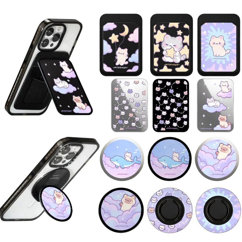 

Dolphin Cat Magnetic Folding Phone Stand for IPhone 12 13 14 15 16 Pro Max Holder Mount Support for S25U