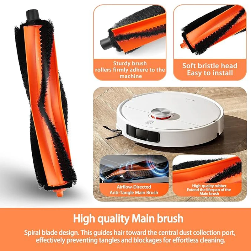 For Xiaomi H50 Pro/H50/OV43GB/OV42GL Robot Vacuum Accessories Main Side Brush HEPA Filter Mop Pad Dust Bag Replacement Parts - view 2