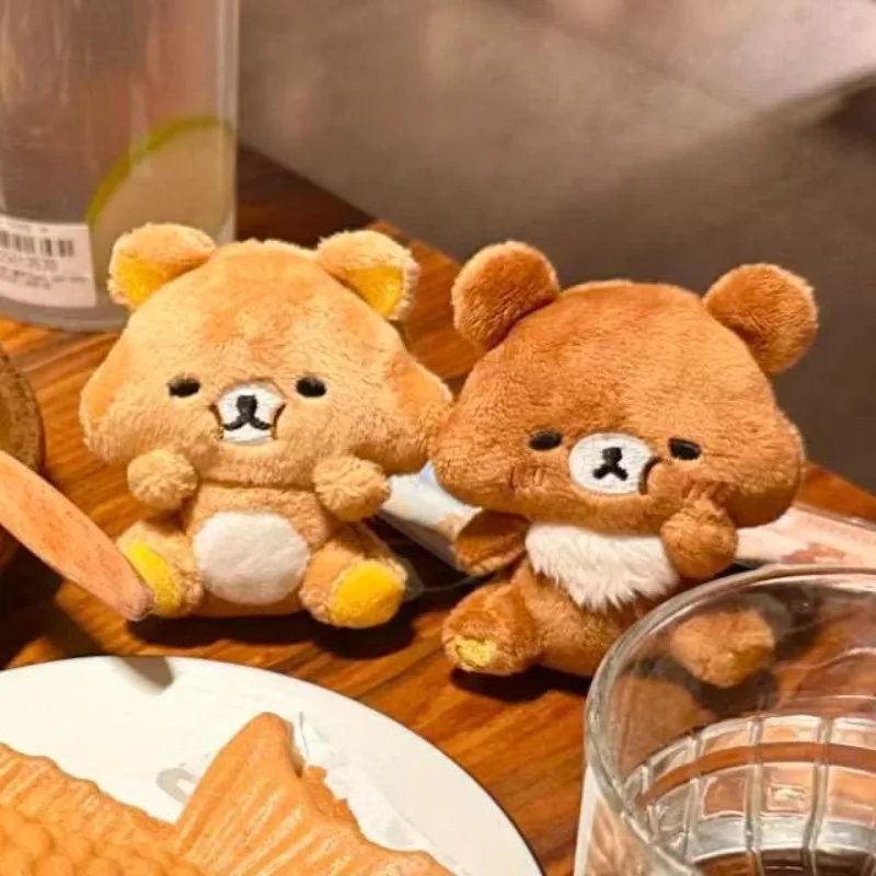 8CM Anniversary Series Cartoon Rilakkuma Plush Doll Pendant greedy little relax bear Plushes key ring usabunny Doll Toy Keychain