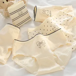 New 5Pcs/set Cotton Panties Cartoon Girls Briefs Sexy Women Underwear Mid Waist Panty Shorts Lingeries Female Underpants