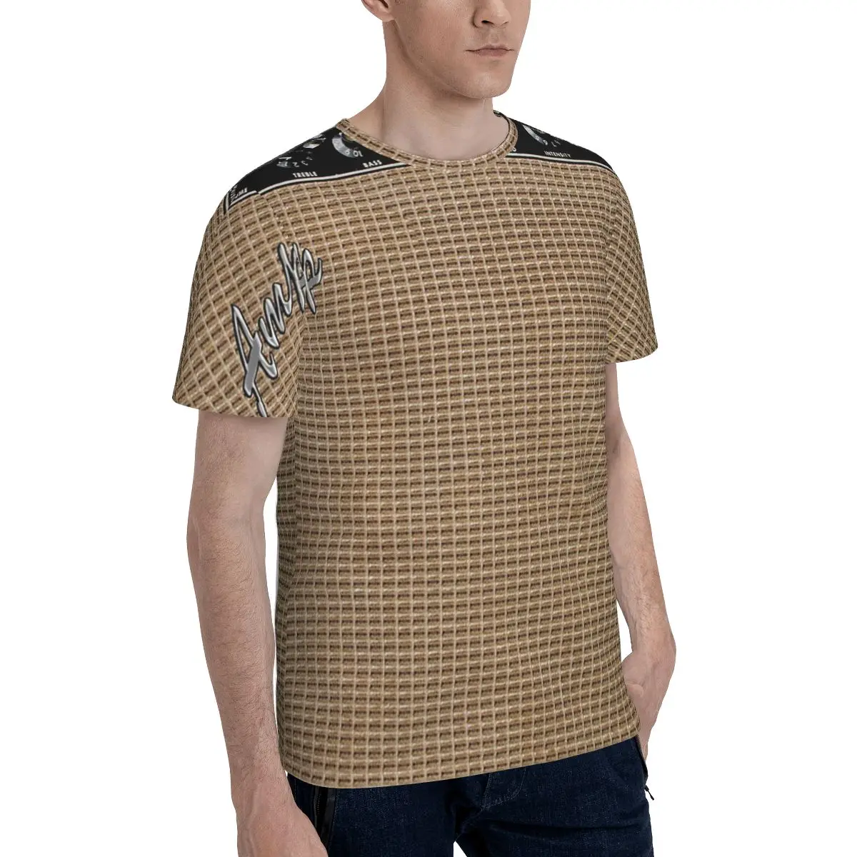 Guitar AmplifierAmp Great For MusicianGuitar Player! T-Shirt for Men Cotton T Shirts Men's Short Sleeve Crew Neck Clothes Tops