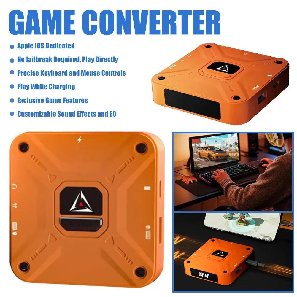

Support IOS 13.3-26 Dedicated Mobile Game Keyboard Mouse Converter Gaming Adapter For IPhone & IPad With PD 60W Fast Charging