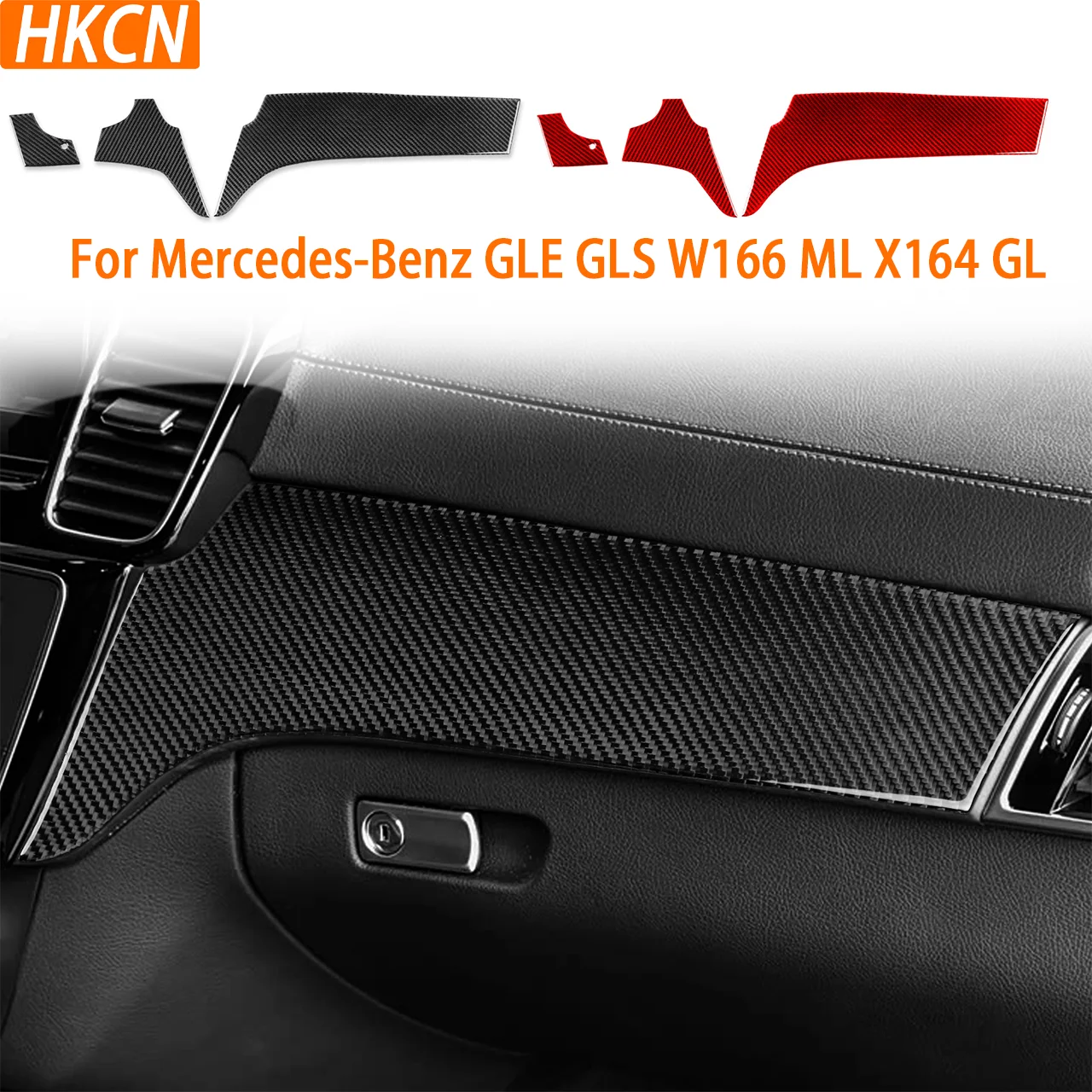 

For Mercedes-Benz GLE W166 ML X164 GL Carbon Fiber Dashboard Panel Cover Kit Automotive Interior Accessories Decorative Stickers
