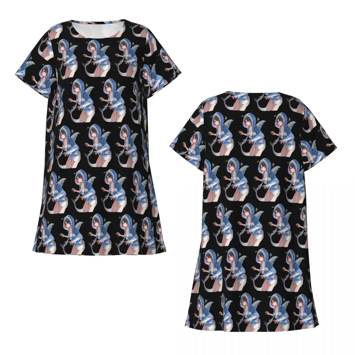 Ellen Joe Zenless Zone Zero Short Sleeves Nightdress  Sleeping Sleepshirts Women Short Sleeve Nightgowns Soft Pajama Dress