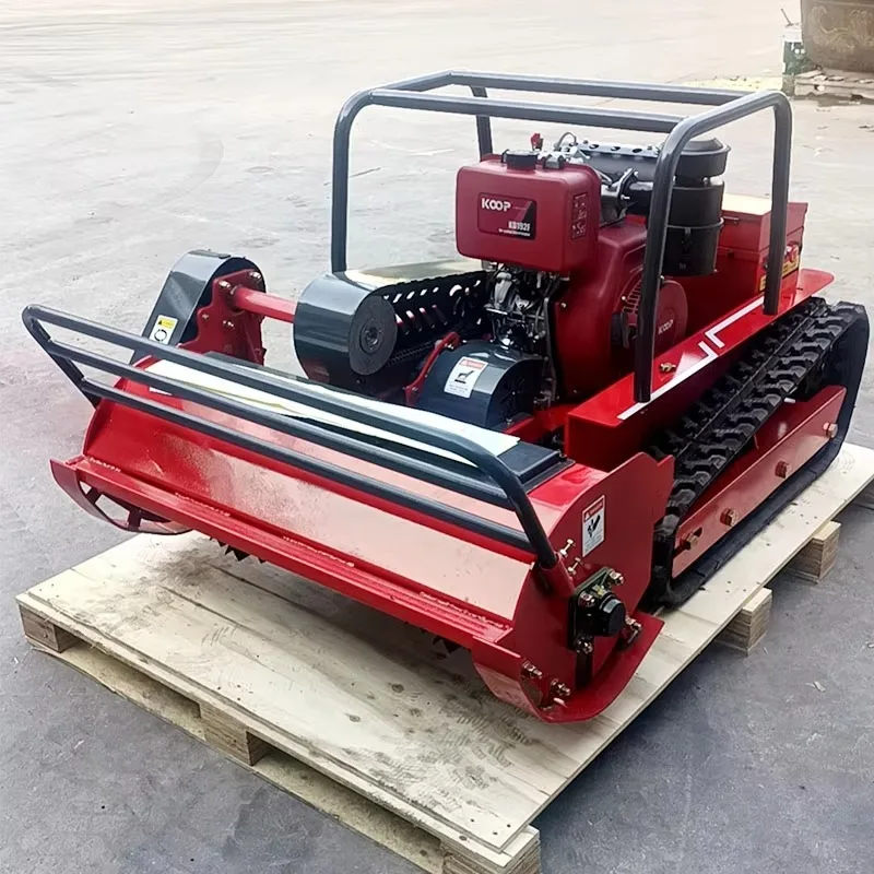 

Remote Control Crawler R obot Flail Lawn Mower for Garden Yard Farm Orchard Wasteland Grass Cutting Cutter Machine