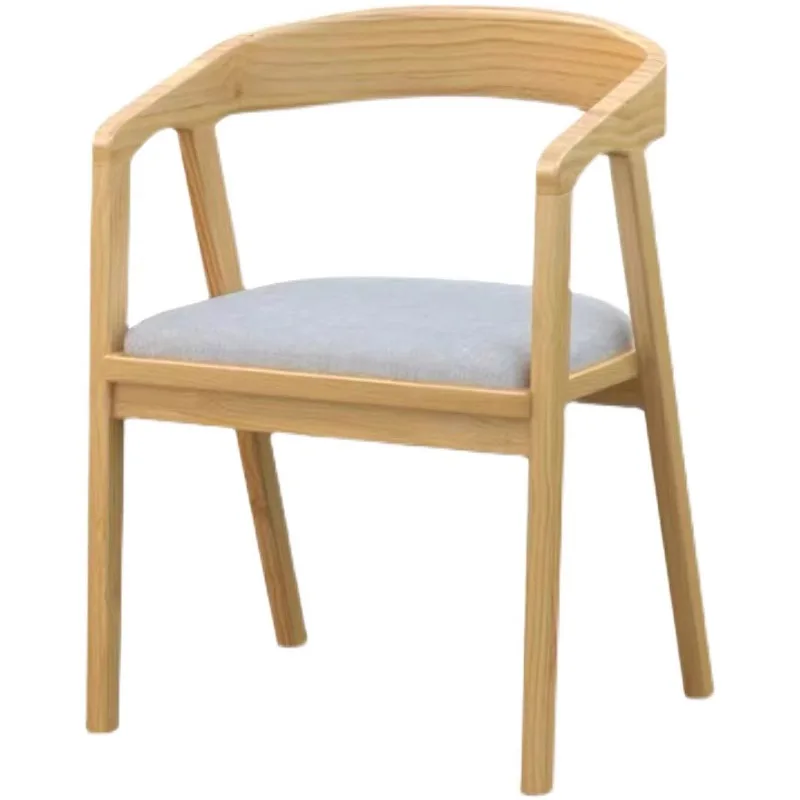 

Nordic solid wood dining chair household chair barrel log conference office armrest back chair hotel negotiati