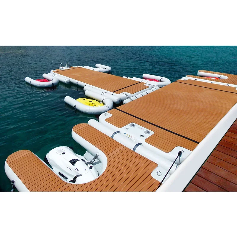 C Shape Drop Stitch Inflatable Water Platform Motor Boat Jetski Floating Dock U Shape Water Island