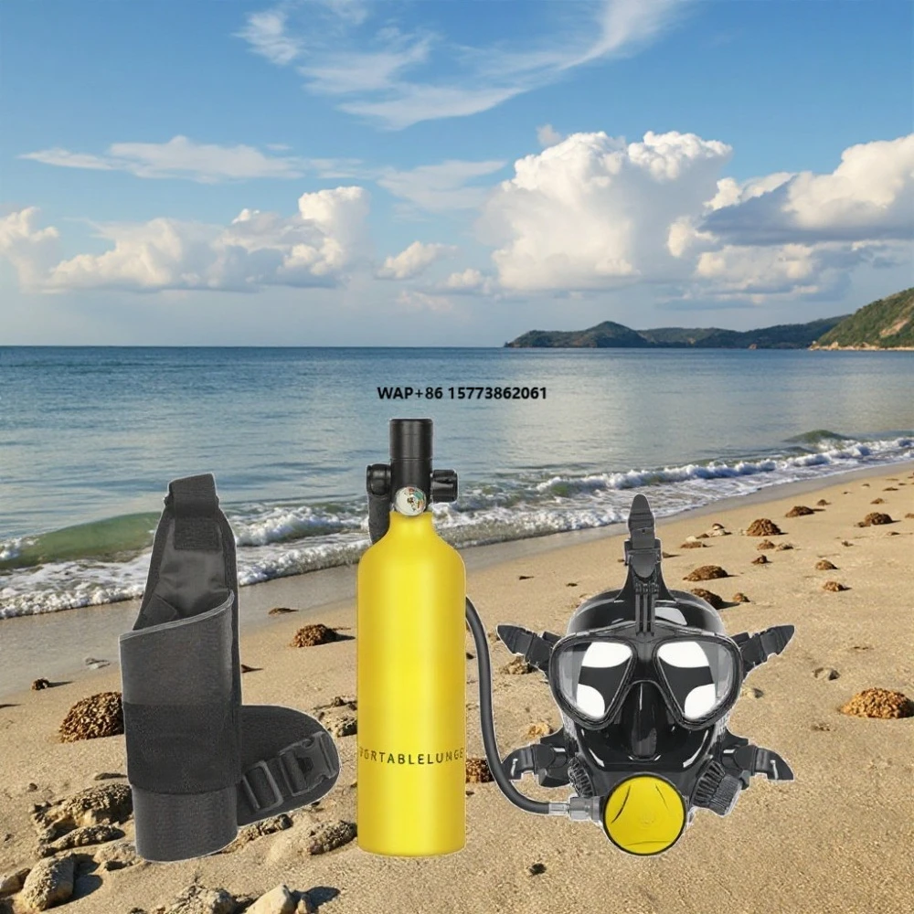 

1L Aluminium Material Underwater Lung Mask for Scuba Diving 10-20 Minutes Diving Air Tank with Oxygen Use