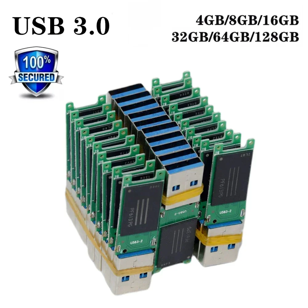 Factory Wholesale 8GB 16GB 32GB 64GB 128GB PenDrive Memory Disk Flash Short Universal Board Udisk Semi-finished USB3.0 Chip