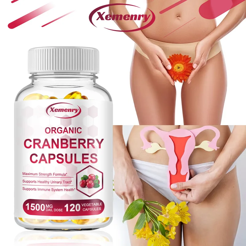 Organic Cranberry Capsules - Rich in Vitamin C - Supports Urinary System Health Bladder Health Potent Antioxidant