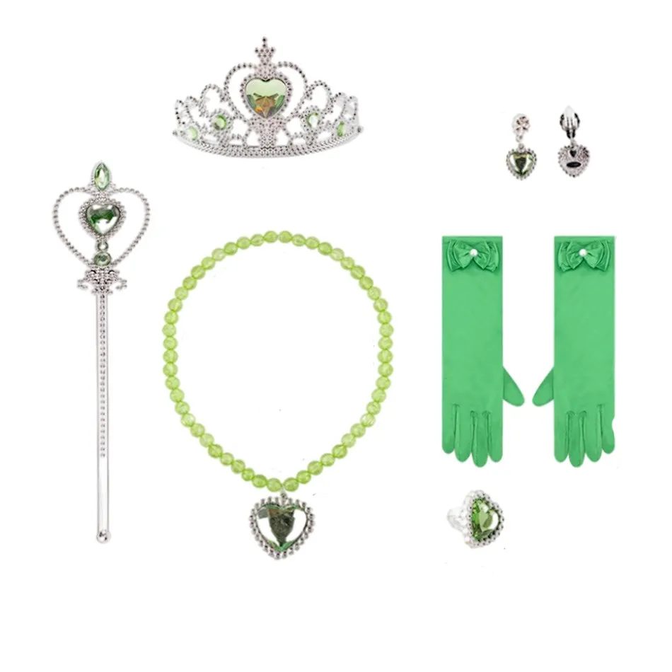 Set di accessori per ragazze Elsa Anna guanti bacchetta corona gioielli principessa giochi di ruolo accessori per regina del ghiaccio gioielli per