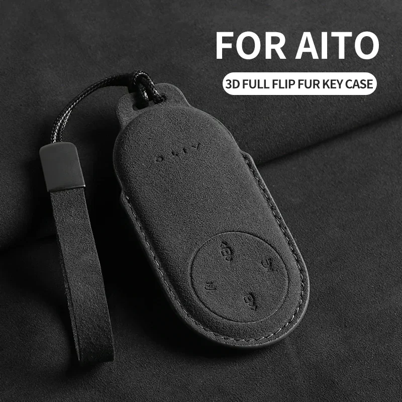 

Suede Leather For HUAWEI Aito M5 M7 M9 2022 2023 2024 Car Key Case Cover For Aito M5 M7 Car Key Shell