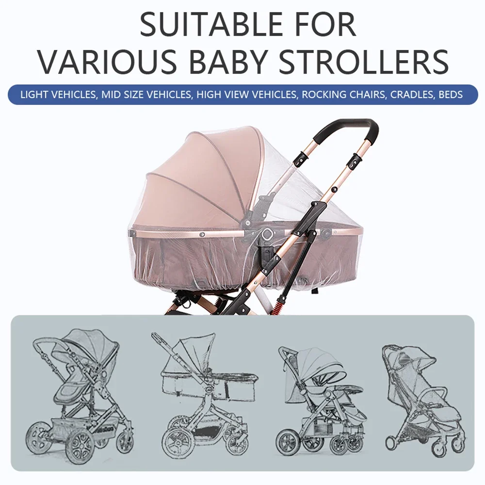Mosquito Net For Baby Stroller Summer Pram Insect Shield Net Infants Pushchair Cart Safe Protection Mesh Pram Acessórios