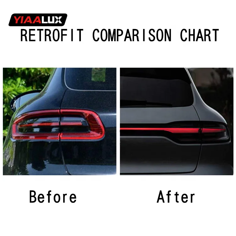 2014-2017 Upgrade 2021 Style Through LED Taillights for Macan Tail Light for Porsche Macan Rear Light