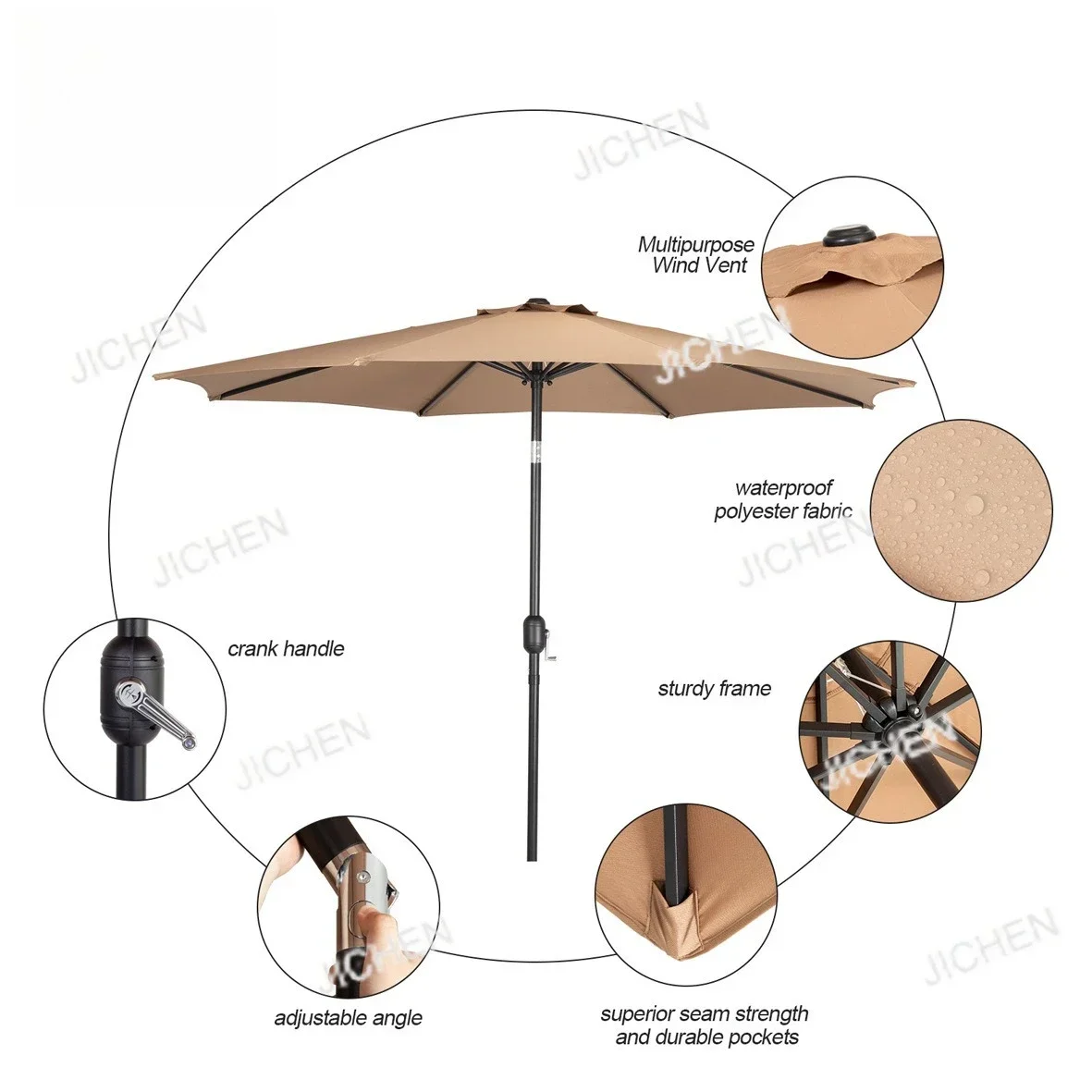 

JC 38Mm central column umbrella beach umbrella sun shade outdoor stall sun umbrella outdoor