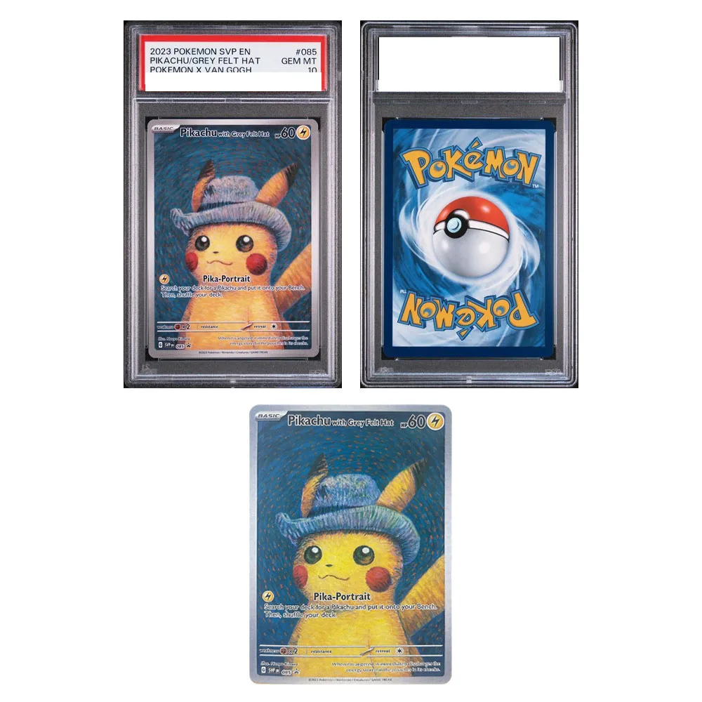 

ЧЕРНАЯ ЗВЕЗДОЧНАЯ АКЦИЯ ДЛЯ ПОДВЕСКИ SVP EN-SV 2023. # 085 PIKACHU GREY FELT HAT POKEMON VAN GOGH Картки с рейтингом 10 точек Игровые коллекционные карты