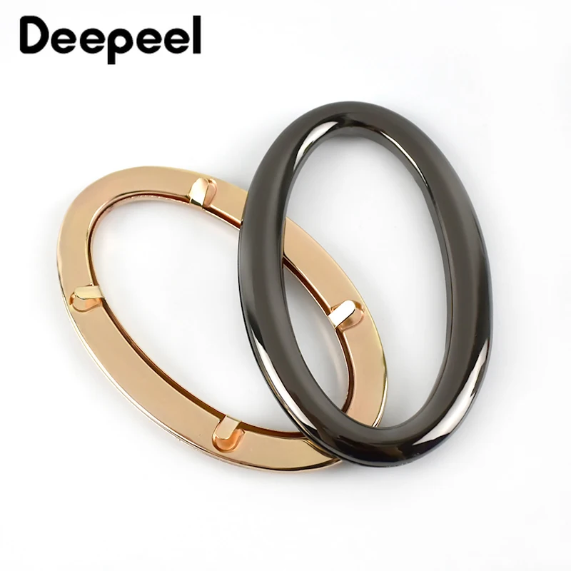 2/4/10Pcs Oval Rings Metal Frame Bag Handles Buckles Decor Kiss Clasp DIY Handmade for Making Handbag Hardware Wallet Accessory