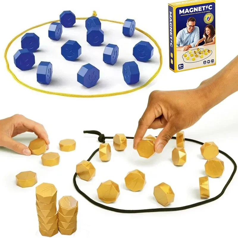 Nuovo gioco di scacchi magnetico Tabellone magnetico interattivo Gioco di strategia da tavolo Set di pietre Famiglia Bambini Adulti Divertimento portatile educativo **