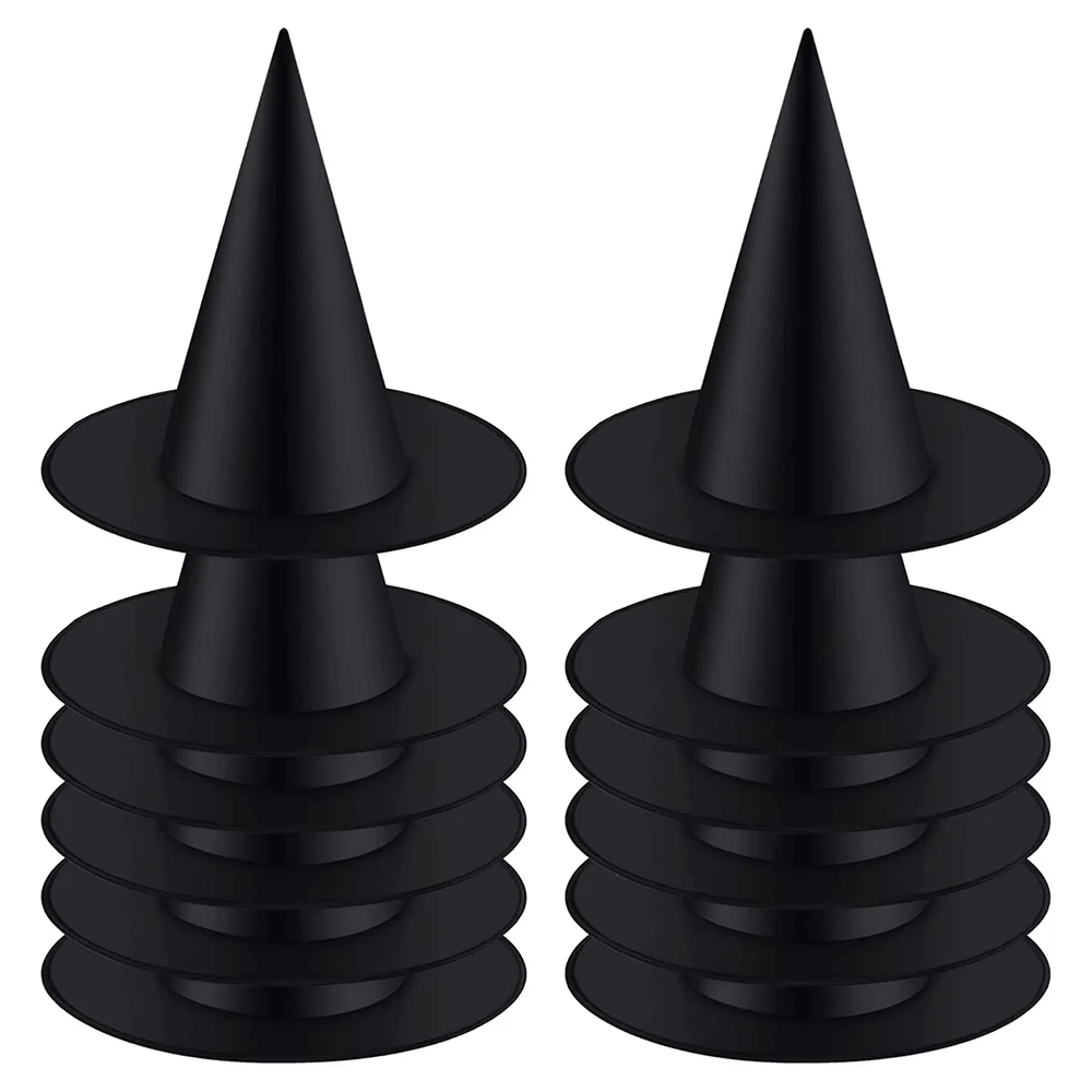 Halloween-Dekoration, Hexenhüte, Zaubererhut aus schwarzem Oxford-Stoff, Zauberermütze, Kostüme für Kinder und Erwachsene, Requisiten, Halloween-Party-Dekoration – Detail 4