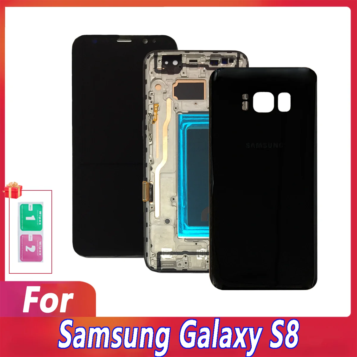 新しいサムスンギャラクシー-s8-液晶ディスプレイタッチスクリーンデジタイザ-g950f-g950u-液晶アセンブリとフレーム交換部品