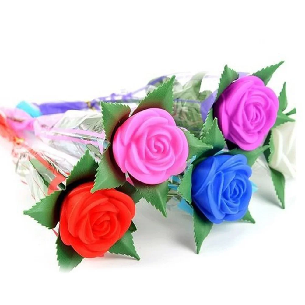 

6pcs Glowing Roses LED Lights Artificial Flowers Home Office Party Wedding Decor Colorful Never Wither Valentines Gifts
