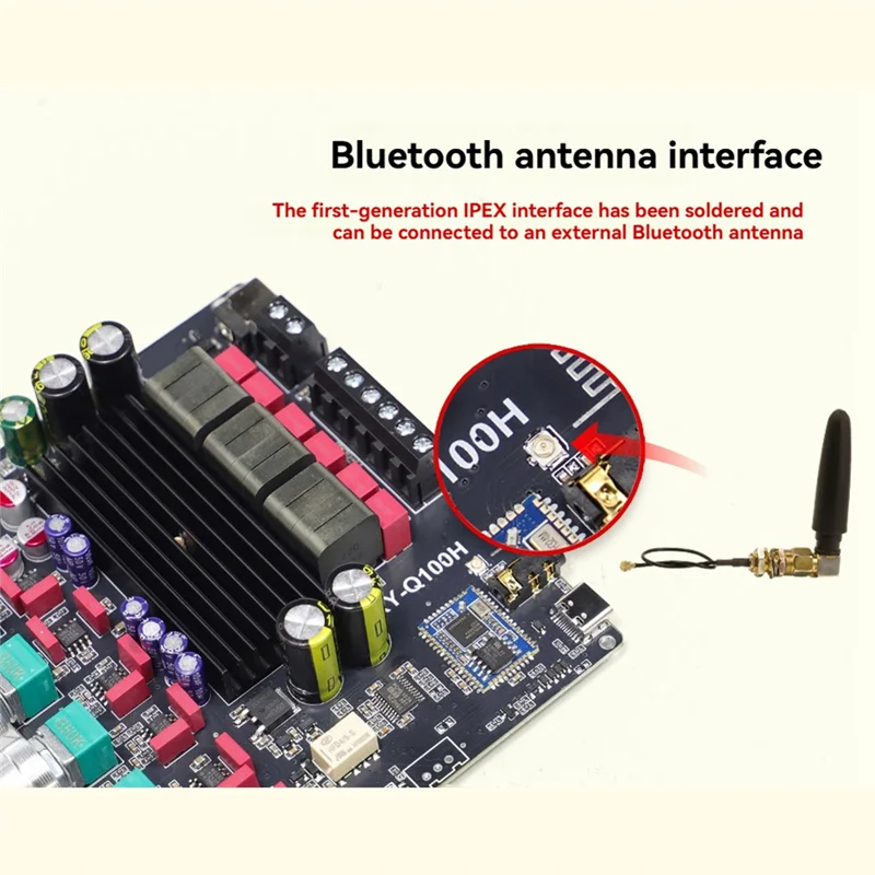 Placa amplificadora de potencia Digital AA08-XY-Q100H, módulo de subwoofer de 2,1 canales 50Wx2 + 100W, Bluetooth con cable blindado