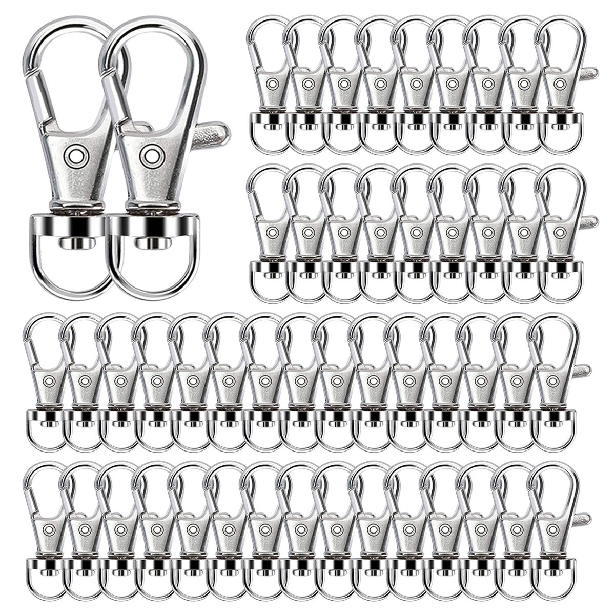 12/20/40/80Pcs Keychain Hook Clip 35mm Swivel Snap Hooks Lobster Claw Clasp Keychains for DIY Crafts Bags Lanyard Making Gift