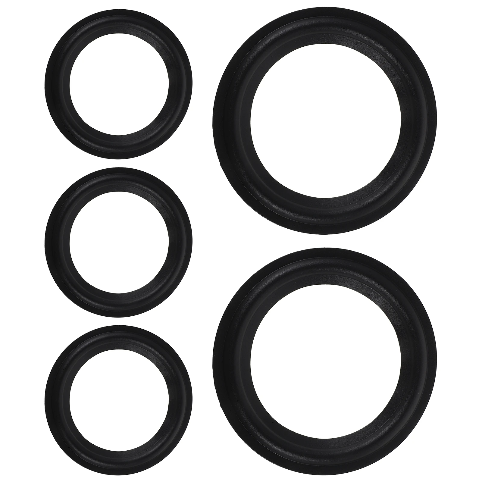 

5pcs Speaker Surround Replacement Parts Rubber Edge Rings Durable Enhanced Sound Quality Home Office Repairs High-Fidelity Audio
